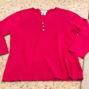 Fuschia , 3-quarter sleeve sweater